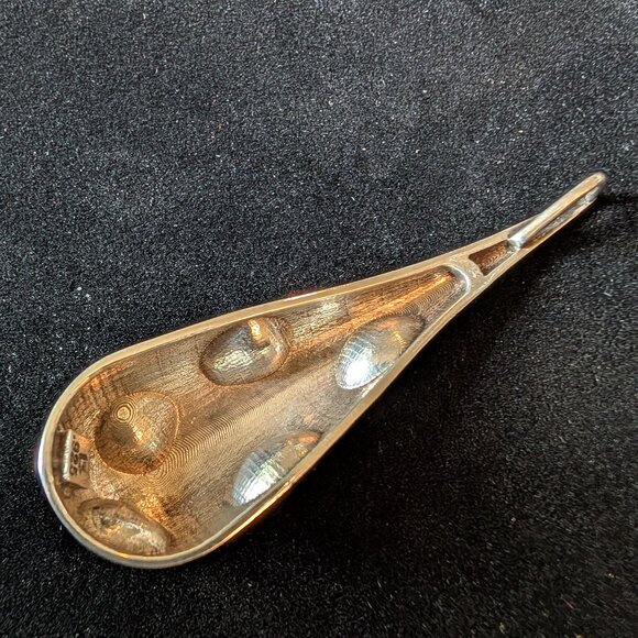 Vintage Sterling Silver Modernist Droplet Pendant - Picture 4 of 8